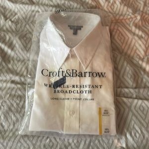 Croft & Barrow Collard Long Sleeve Broadcloth Classic
